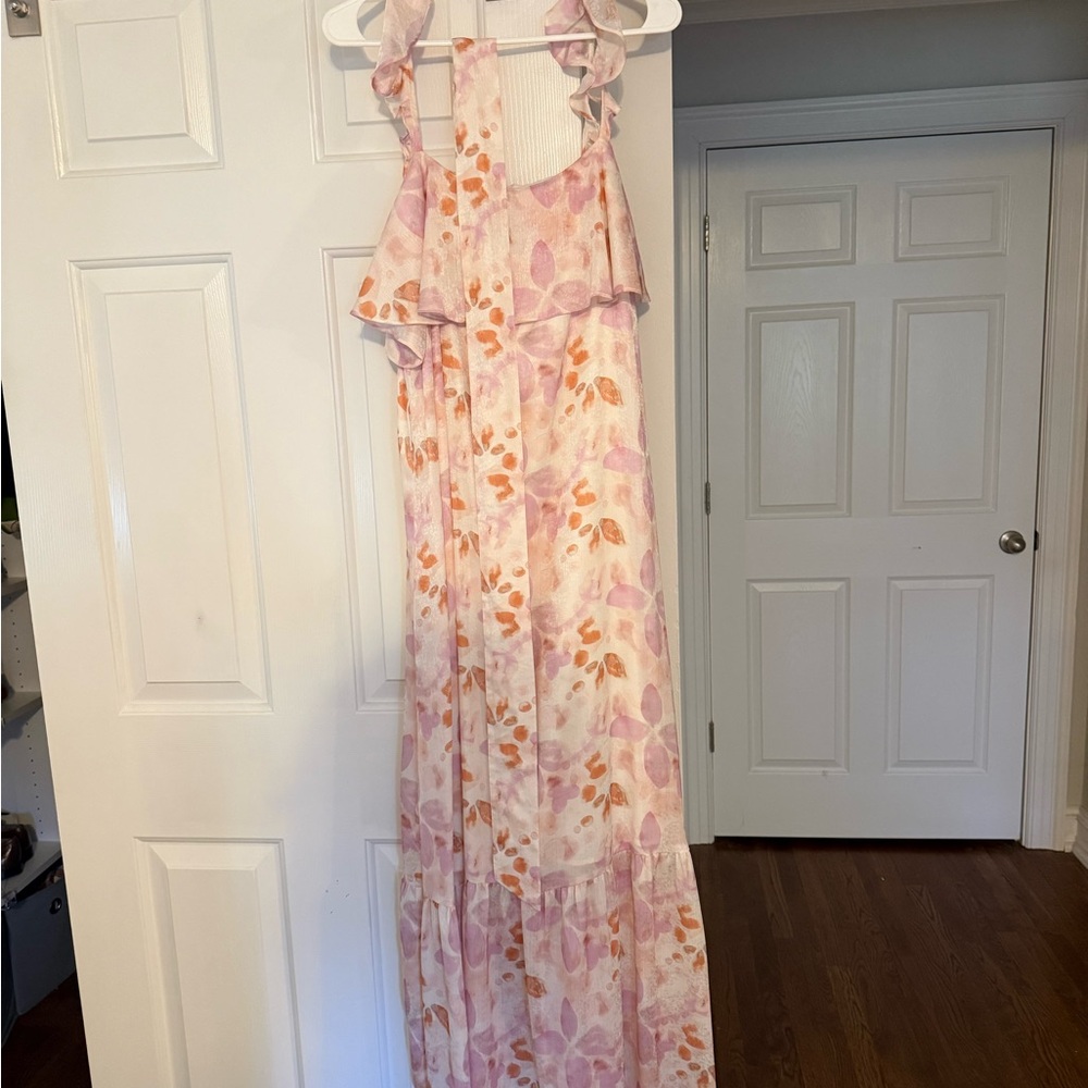 House of Harlow 1960 Pink and Orange Floral Maxi Dress